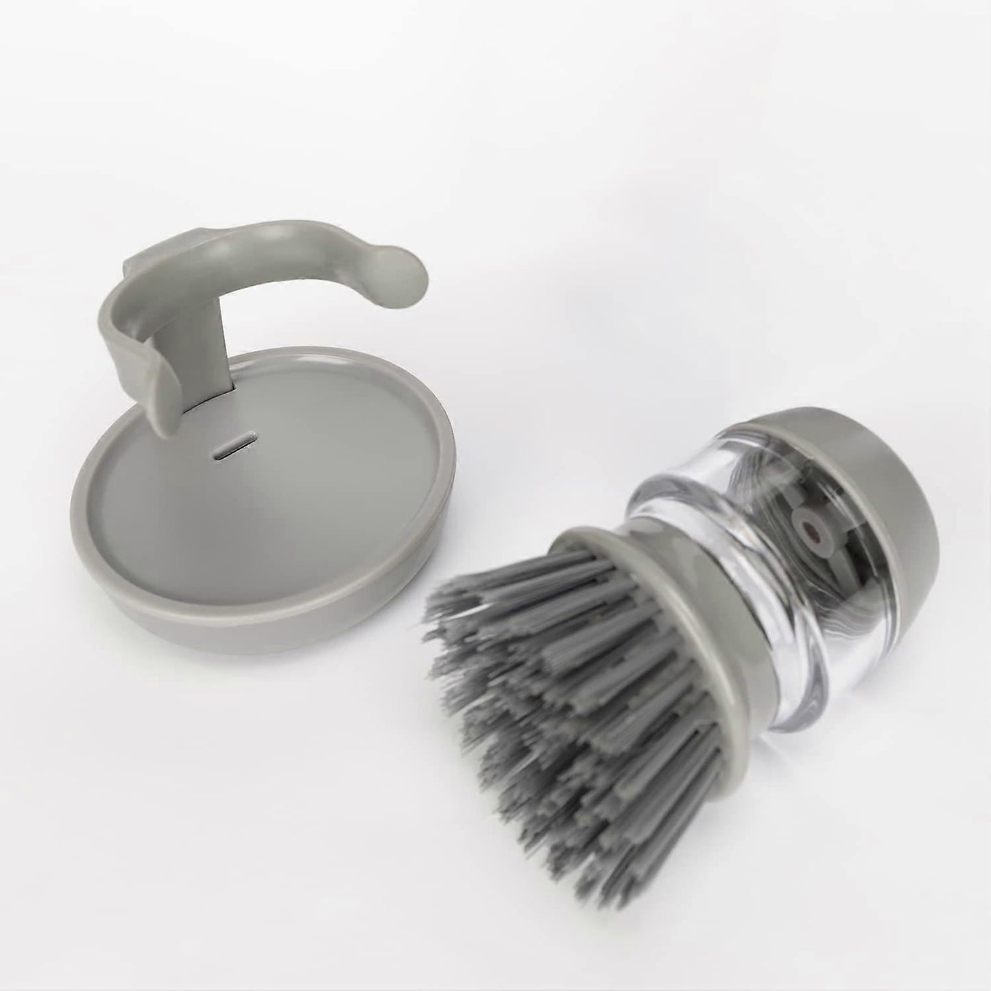 Soap Brush with Organizer, Kitchen Dish Brush Set for Cleaning Pots and Pans (Grey) V1263-JX-2716
