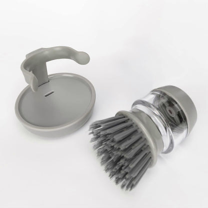 Soap Brush with Organizer, Kitchen Dish Brush Set for Cleaning Pots and Pans (Grey) V1263-JX-2716