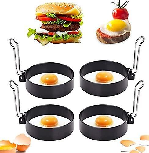 Stainless Steel Egg Rings, Omelette Mold, Non-Stick Egg Rings with Folding Handles, Round Egg Rings V1263-JX-2718