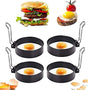 Stainless Steel Egg Rings, Omelette Mold, Non-Stick Egg Rings with Folding Handles, Round Egg Rings V1263-JX-2718