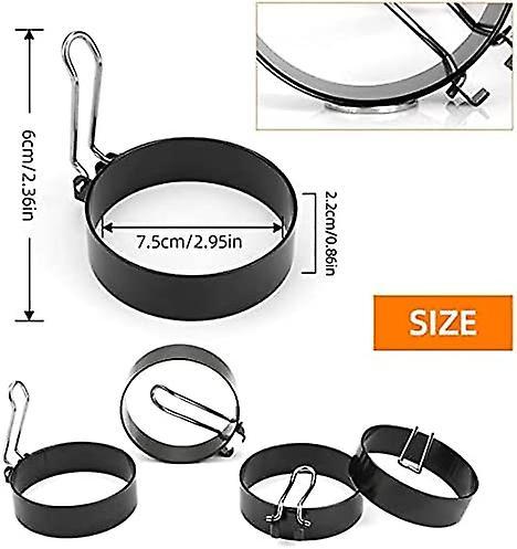 Stainless Steel Egg Rings, Omelette Mold, Non-Stick Egg Rings with Folding Handles, Round Egg Rings V1263-JX-2718