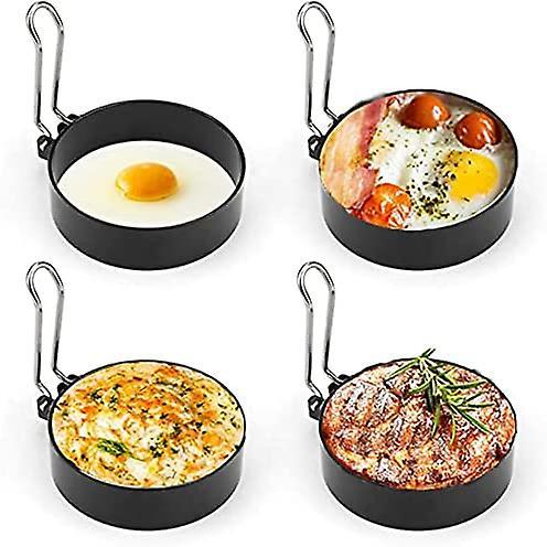 Stainless Steel Egg Rings, Omelette Mold, Non-Stick Egg Rings with Folding Handles, Round Egg Rings V1263-JX-2718