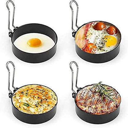 Stainless Steel Egg Rings, Omelette Mold, Non-Stick Egg Rings with Folding Handles, Round Egg Rings V1263-JX-2718