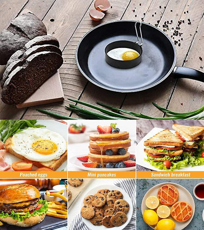 Stainless Steel Egg Rings, Omelette Mold, Non-Stick Egg Rings with Folding Handles, Round Egg Rings V1263-JX-2718