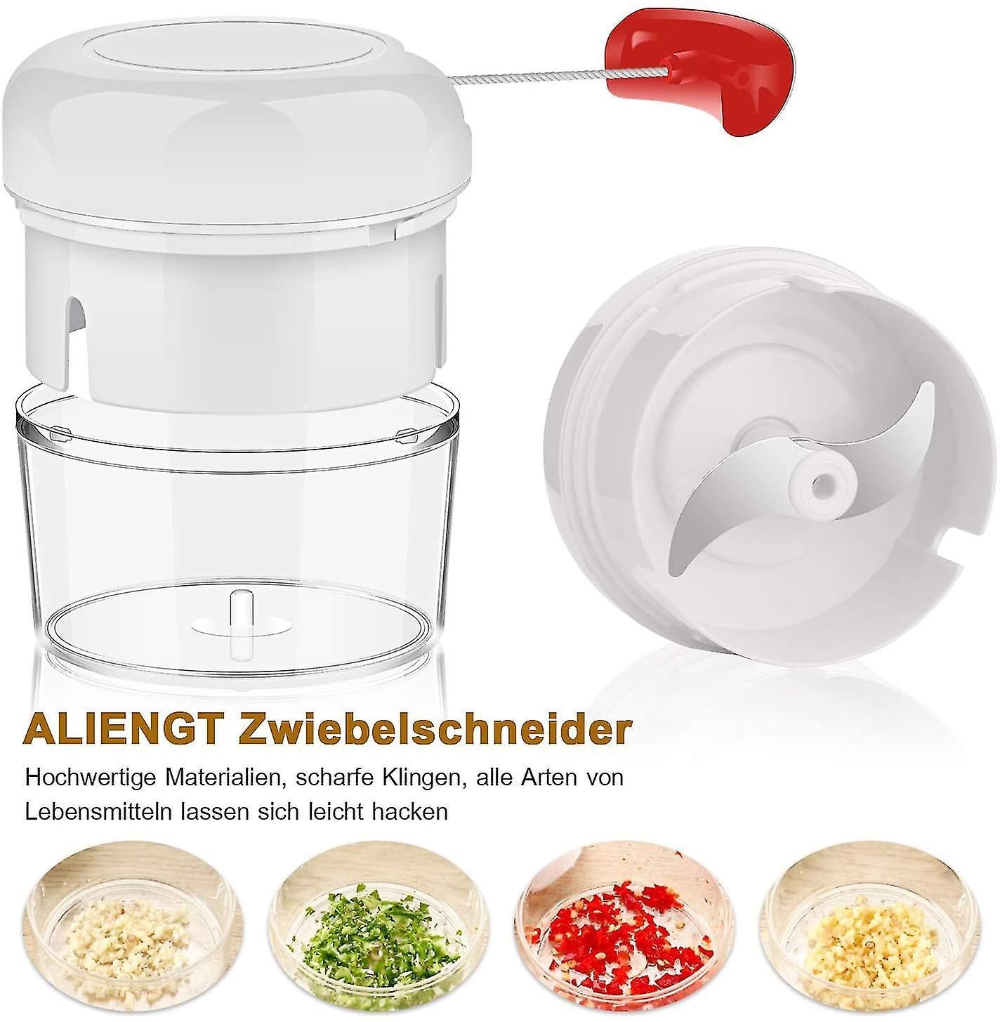Vegetable Chopper, Mini Onion Chopper, Multi Chopper, Manual Small Onion Chopper, 170ml, White V1263-JX-2723