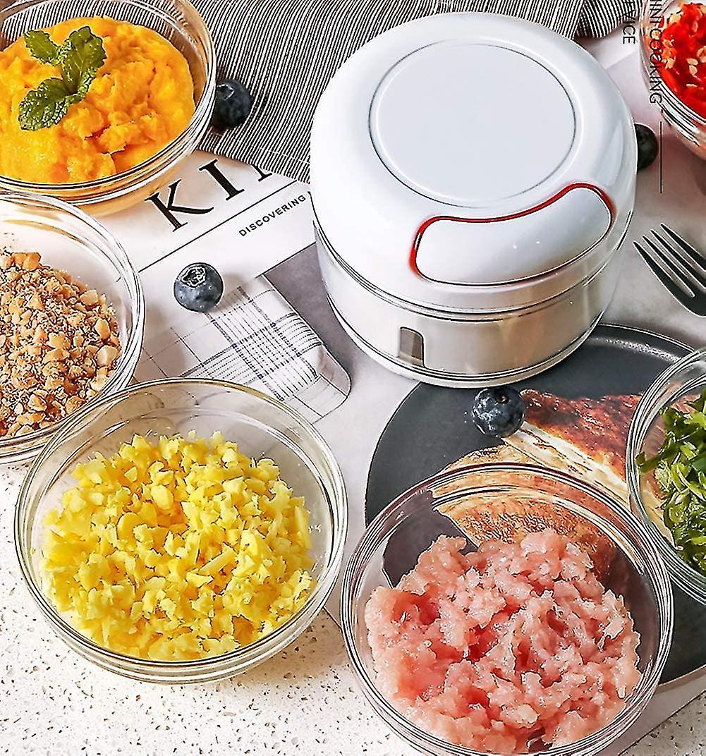 Vegetable Chopper, Mini Onion Chopper, Multi Chopper, Manual Small Onion Chopper, 170ml, White V1263-JX-2723