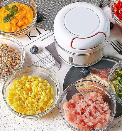 Vegetable Chopper, Mini Onion Chopper, Multi Chopper, Manual Small Onion Chopper, 170ml, White V1263-JX-2723