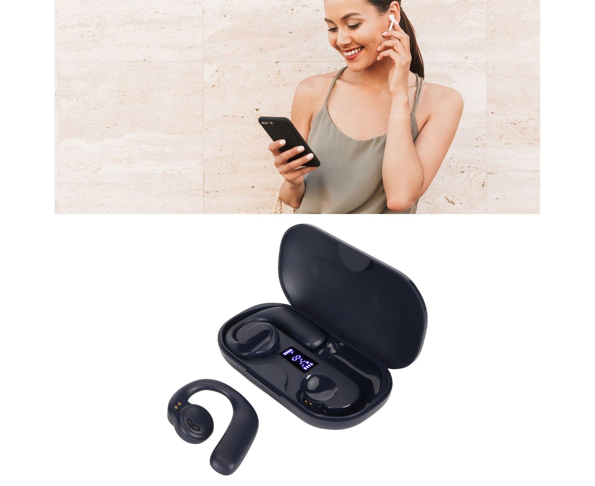 Language Translator Earbuds Multifunction Noise Reduction Stereo Sound 144 Kinds Languages Bluetooth 5.3 V1263-JX-2730
