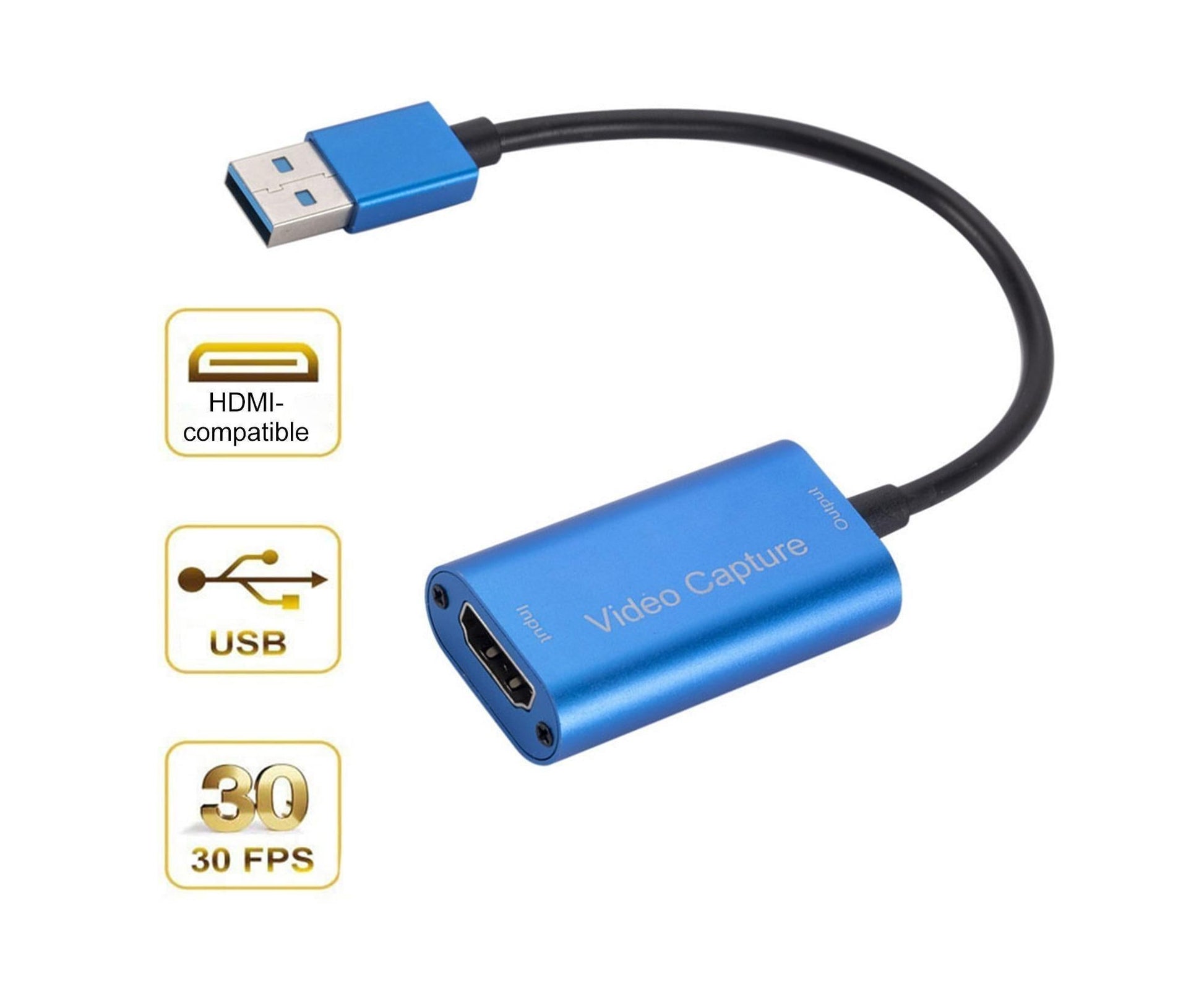 Video Capture Card Portable High Resolution Low Latency HDMI-compatible to USB 3.0 Game Capture Device for V1263-JX-274