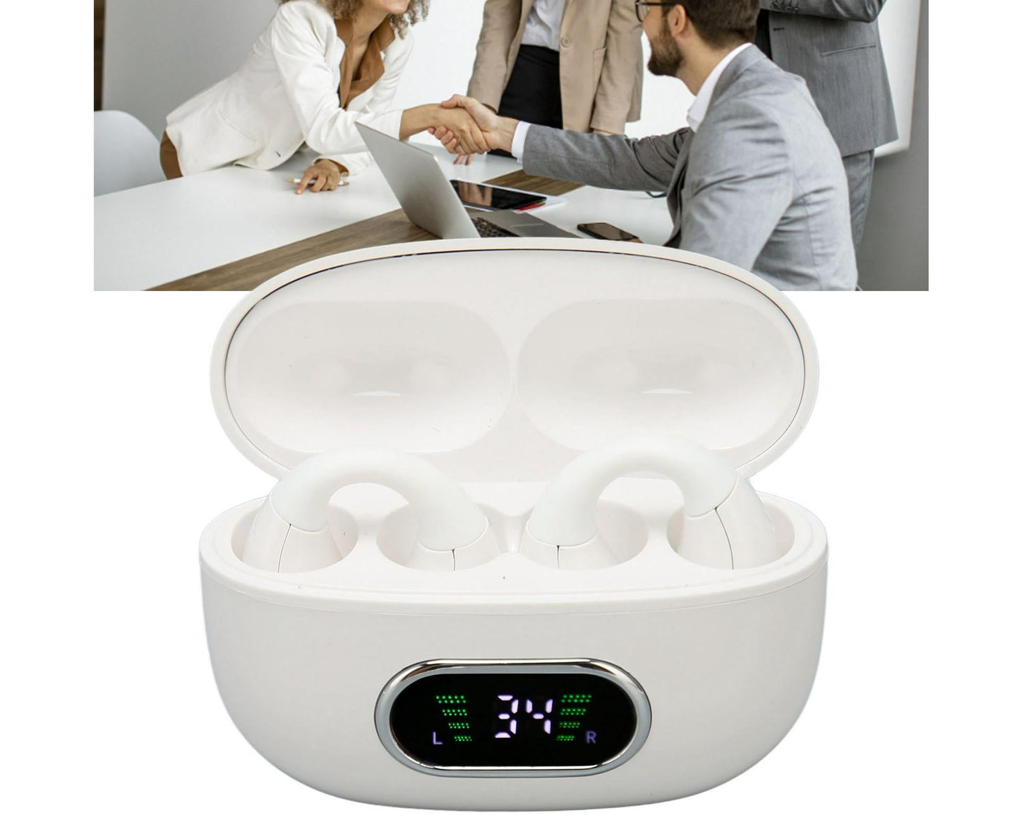 Bluetooth Translator Earphone 144 Languages Stereo Clip On Translation Earbuds with Charging Case for Android V1263-JX-2744