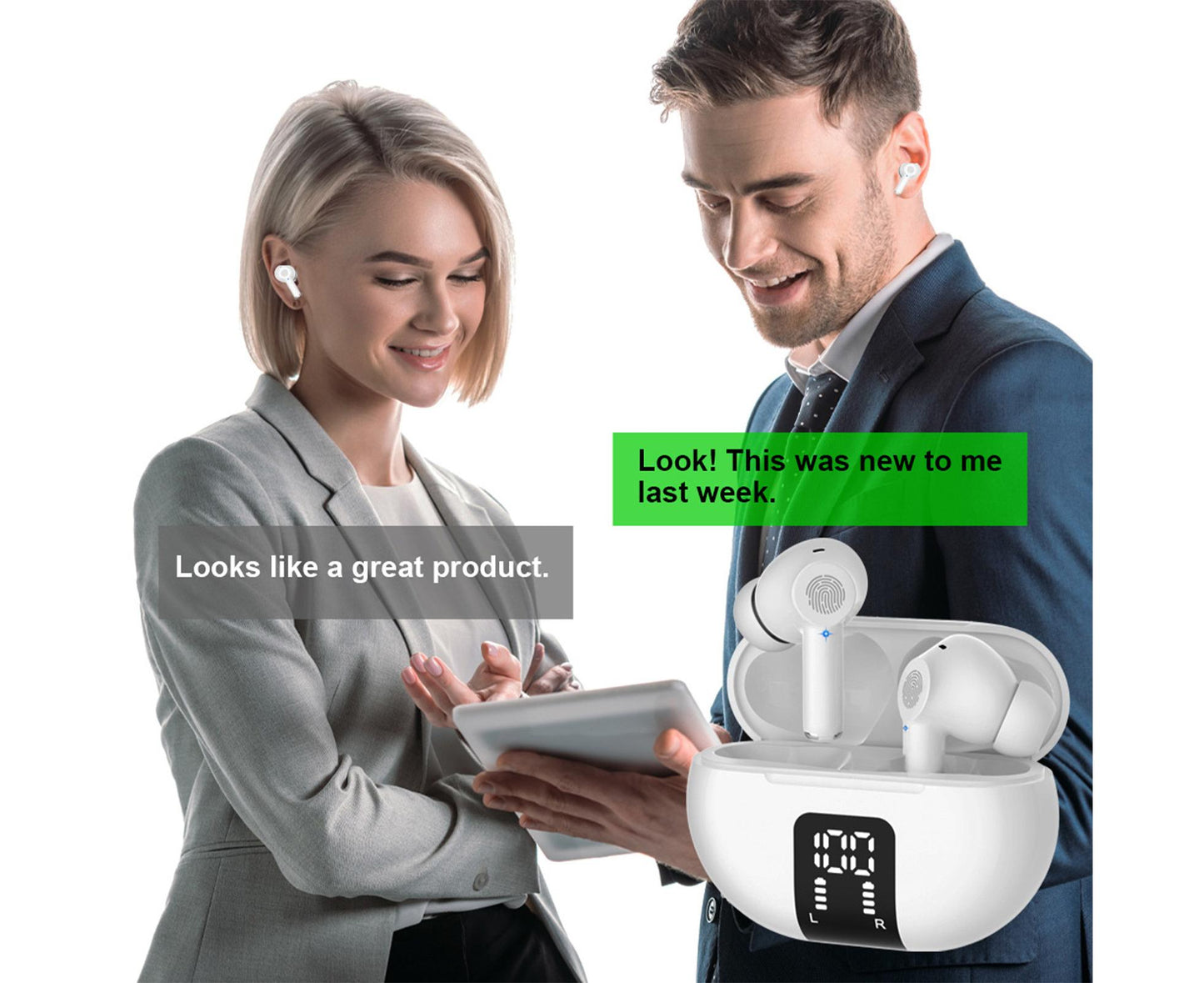 Translator Earbuds Real-Time Language Headphones with BT Connectivity Translation in Over 100 Languages V1263-JX-2746