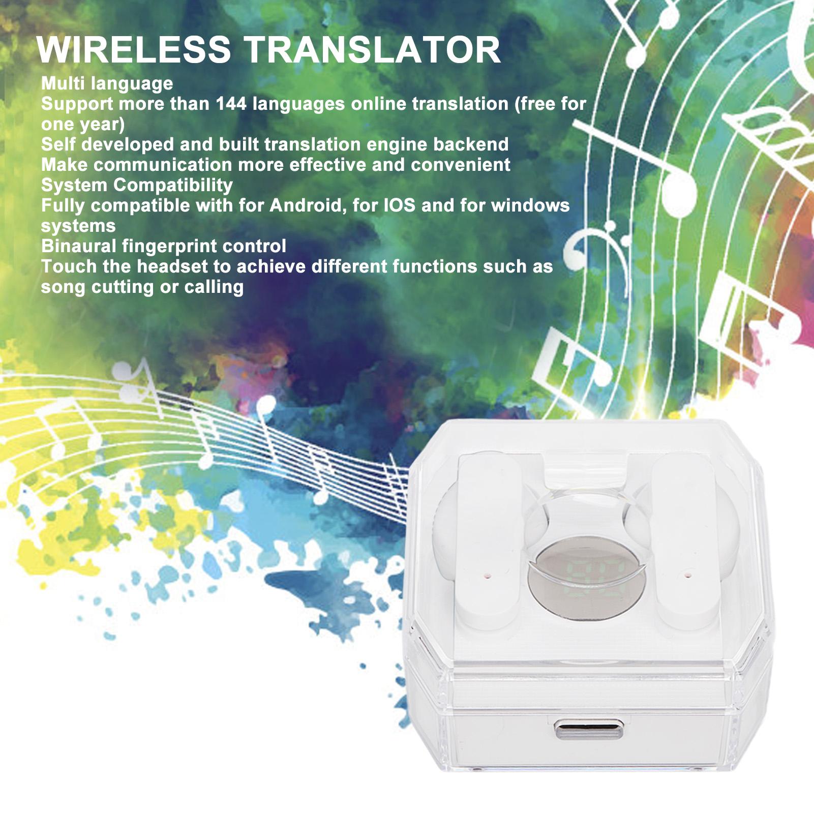 Language Translator Earbuds Bluetooth 5.3 144 Languages Online Translation Translator Earphones for Music and V1263-JX-2754