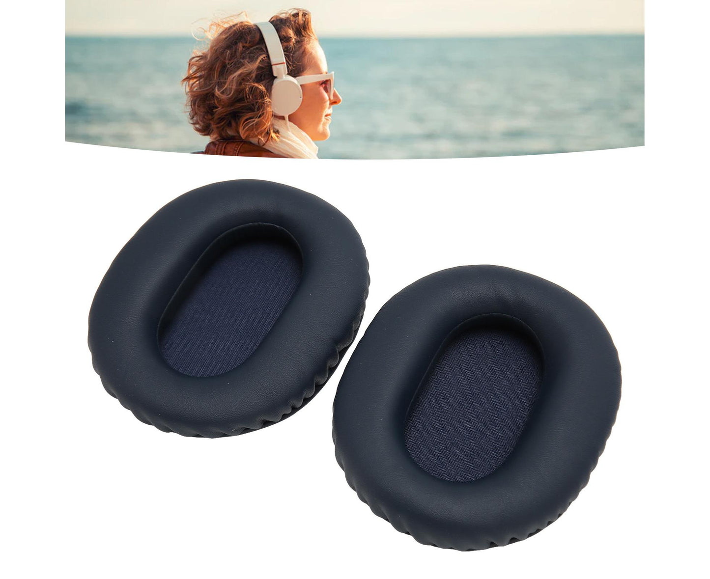 2pcs Ear Cushions Replacement Soft Protein Leather Noise Isolation Foam Thickened Pads for WH CH710N CH720N V1263-JX-2755