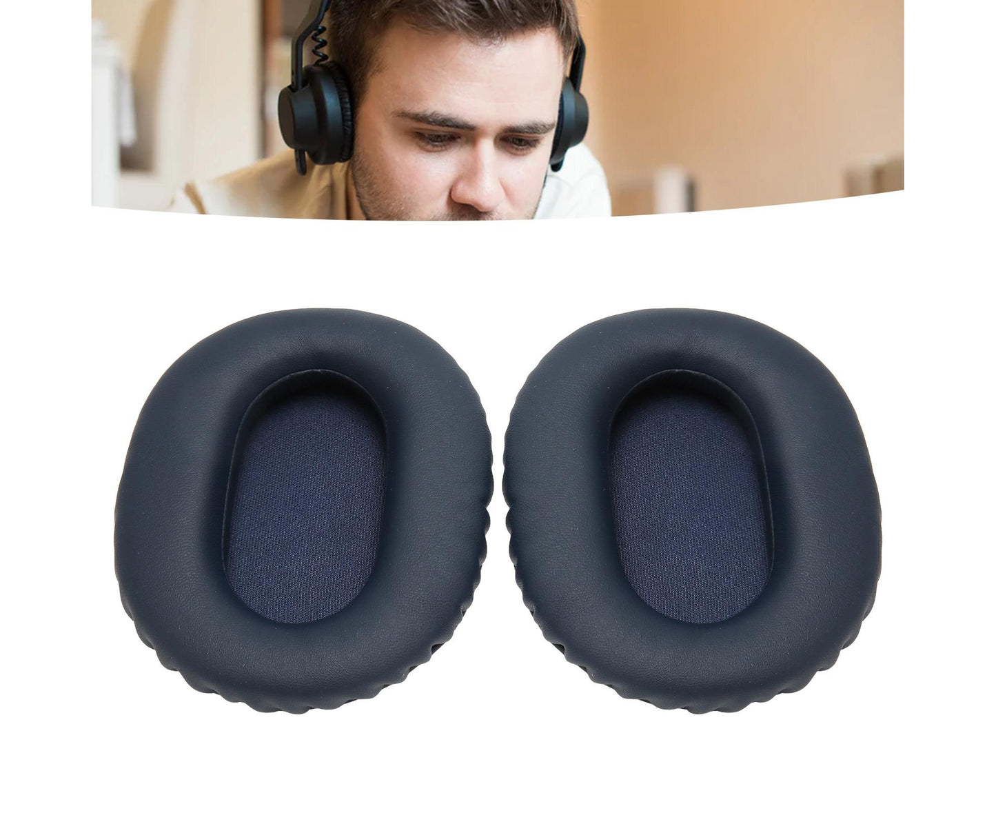 2pcs Ear Cushions Replacement Soft Protein Leather Noise Isolation Foam Thickened Pads for WH CH710N CH720N V1263-JX-2755