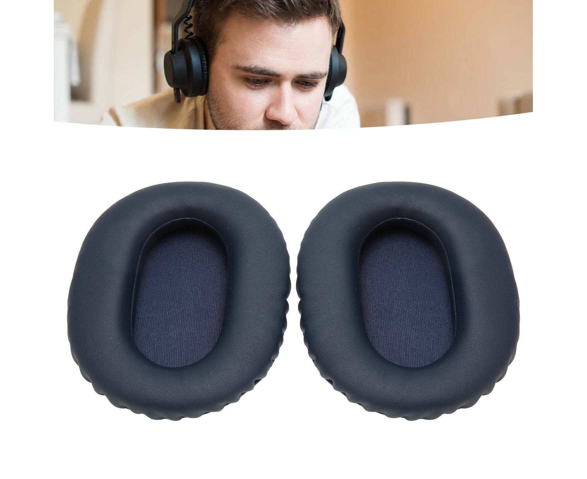 2pcs Ear Cushions Replacement Soft Protein Leather Noise Isolation Foam Thickened Pads for WH CH710N CH720N V1263-JX-2755