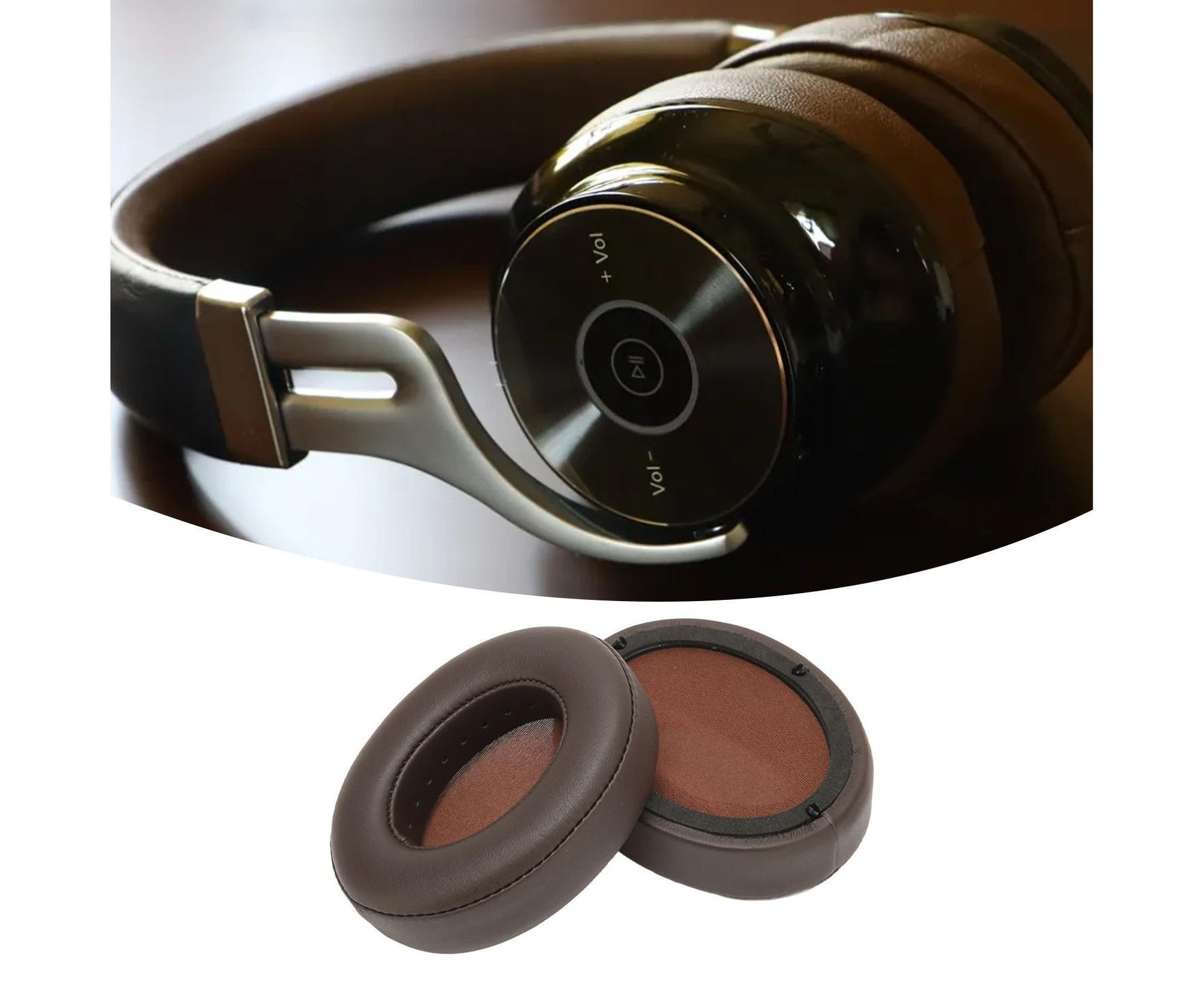 Replacement Ear Cushion Protein Leather Wearproof Headphone Pads for Edifier W855BT Brown V1263-JX-2765