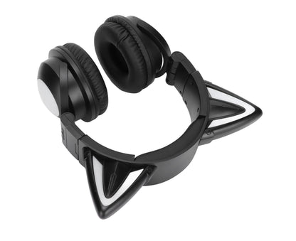 Cat Ear Bluetooth Headset Stereo Headset with Microphone LED Cute Cat Headset for Girls babies V1263-JX-2769