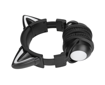 Cat Ear Bluetooth Headset Stereo Headset with Microphone LED Cute Cat Headset for Girls babies V1263-JX-2769