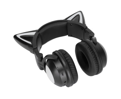 Cat Ear Bluetooth Headset Stereo Headset with Microphone LED Cute Cat Headset for Girls babies V1263-JX-2769