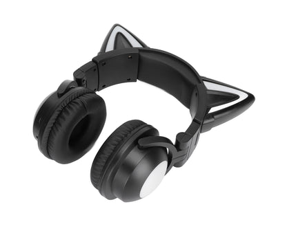Cat Ear Bluetooth Headset Stereo Headset with Microphone LED Cute Cat Headset for Girls babies V1263-JX-2769