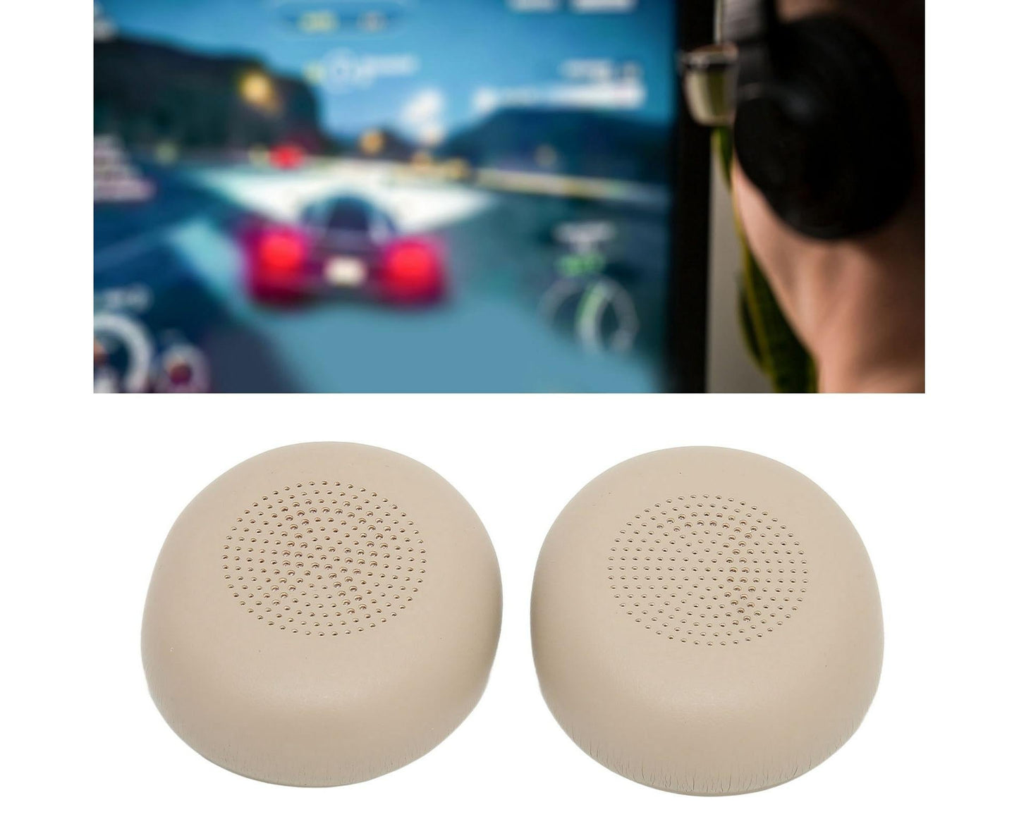 Headphone Earpads Professional Protein Leather Replacement Ear Pad Cushions for Jabra ELITE 45h Headphones V1263-JX-2775
