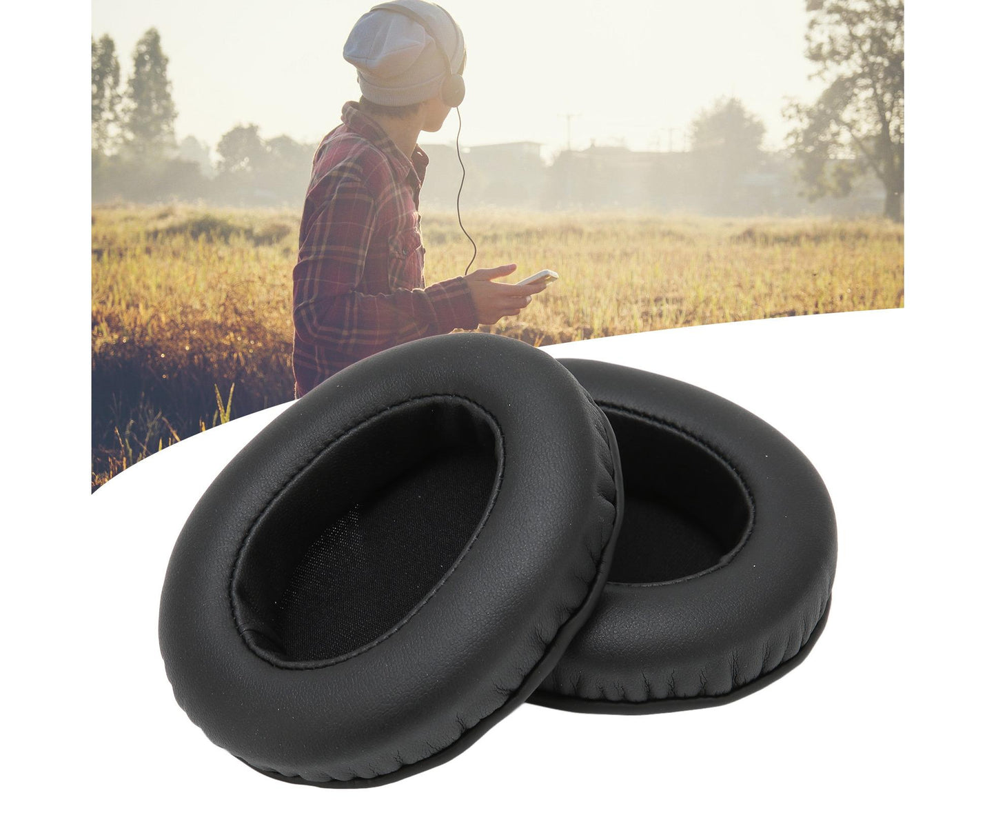 Ear Pad Professional Upgraded Protein Leather Headset Cushion Replacement for ASUS ROG STRIX Fusion 300 500 V1263-JX-2777