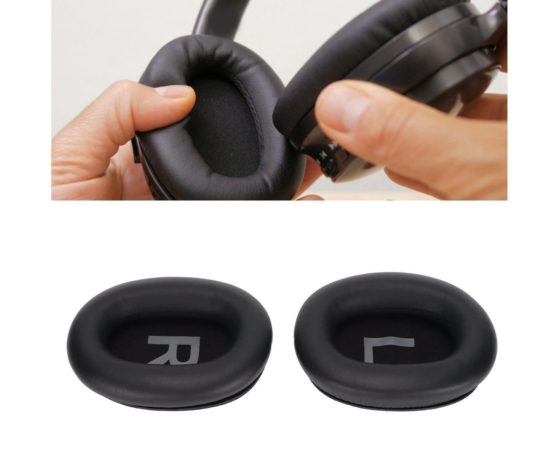 Headphone Ear Pads Protein Leather Replacement Cushions for Mpow H12 Noise Cancelling Headset V1263-JX-2779