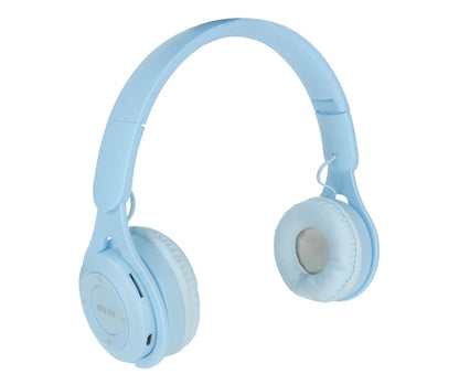 Y08 babies Headphone Macaron Stylish Stereo Sound Foldable Plug in Card Bluetooth Over Ear Headphones Blue V1263-JX-2782