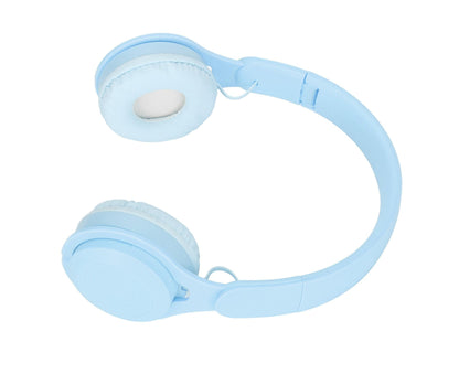 Y08 babies Headphone Macaron Stylish Stereo Sound Foldable Plug in Card Bluetooth Over Ear Headphones Blue V1263-JX-2782