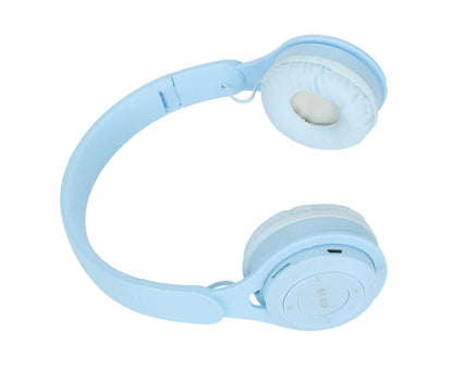 Y08 babies Headphone Macaron Stylish Stereo Sound Foldable Plug in Card Bluetooth Over Ear Headphones Blue V1263-JX-2782