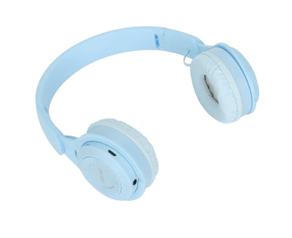 Y08 babies Headphone Macaron Stylish Stereo Sound Foldable Plug in Card Bluetooth Over Ear Headphones Blue V1263-JX-2782