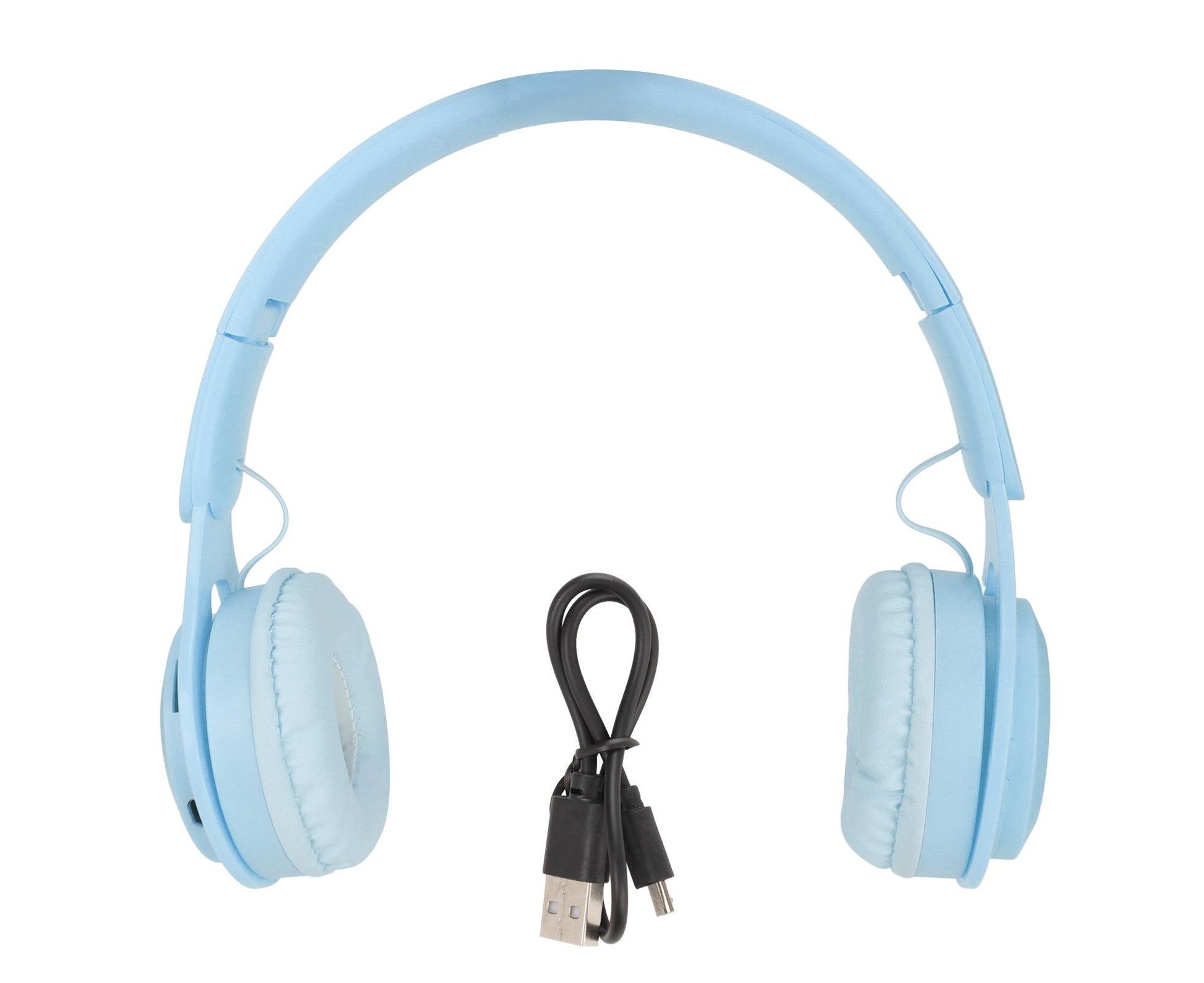Y08 babies Headphone Macaron Stylish Stereo Sound Foldable Plug in Card Bluetooth Over Ear Headphones Blue V1263-JX-2782