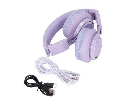 babies Bluetooth Headphones Foldable Ajustable RGB Colorful Light Headset with Mic for babies Study BT06C V1263-JX-2783