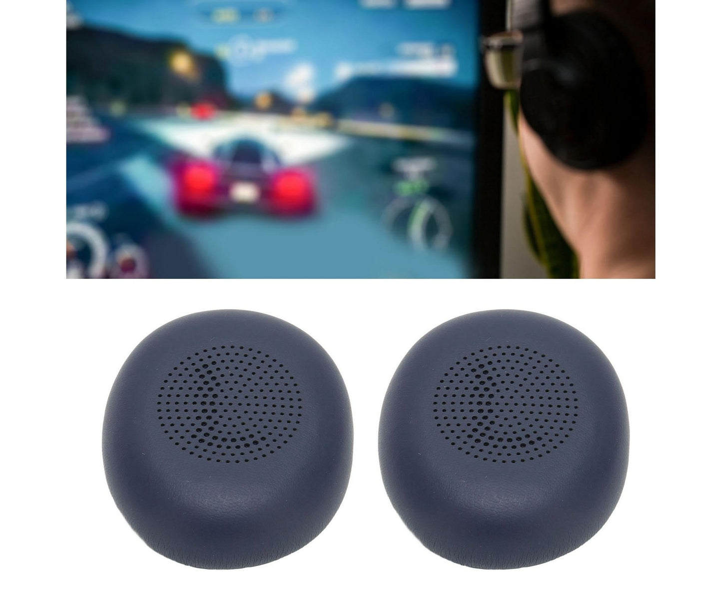 Headphone Earpads Professional Protein Leather Replacement Ear Pad Cushions for Jabra ELITE 45h Headphones V1263-JX-2785