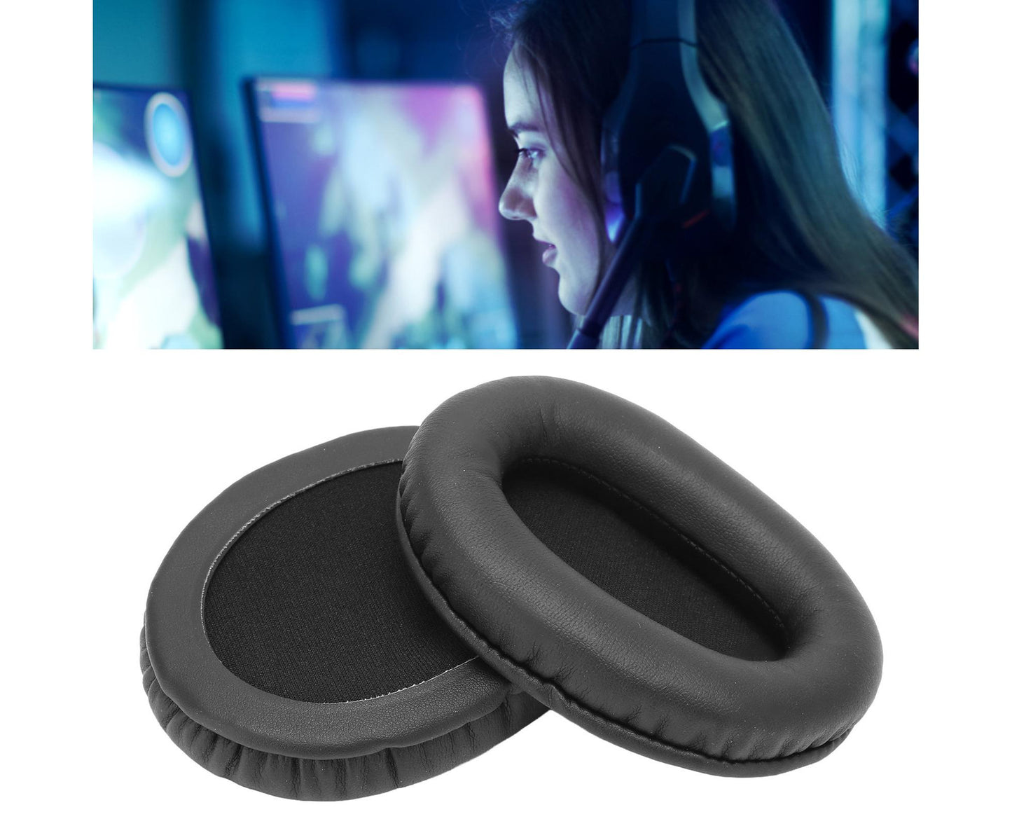 Headphone Ear Pads Soft Breathable Replacement Headset Cushions for Kingston HyperX Cloud Flight V1263-JX-2788
