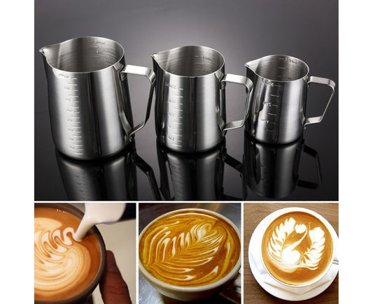 350/600/1000ML Stainless Steel DIY Coffee Jug Milk Frothing Craft Pitcher Cup-S V1263-JX-279
