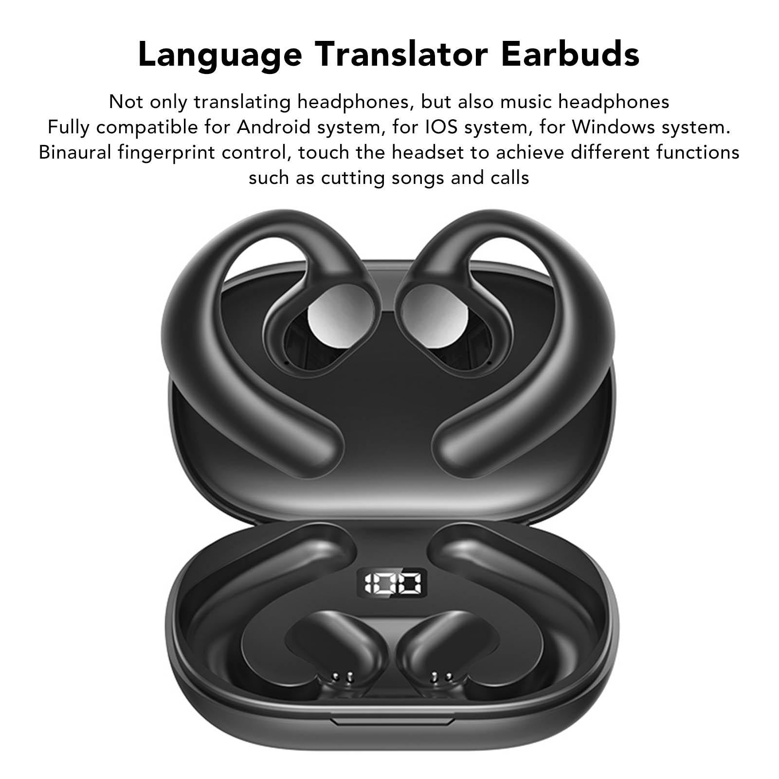 Language Translator Earbuds Multifunction Noise Reduction 144 Kinds Languages Real Time Translation Headphone V1263-JX-2797