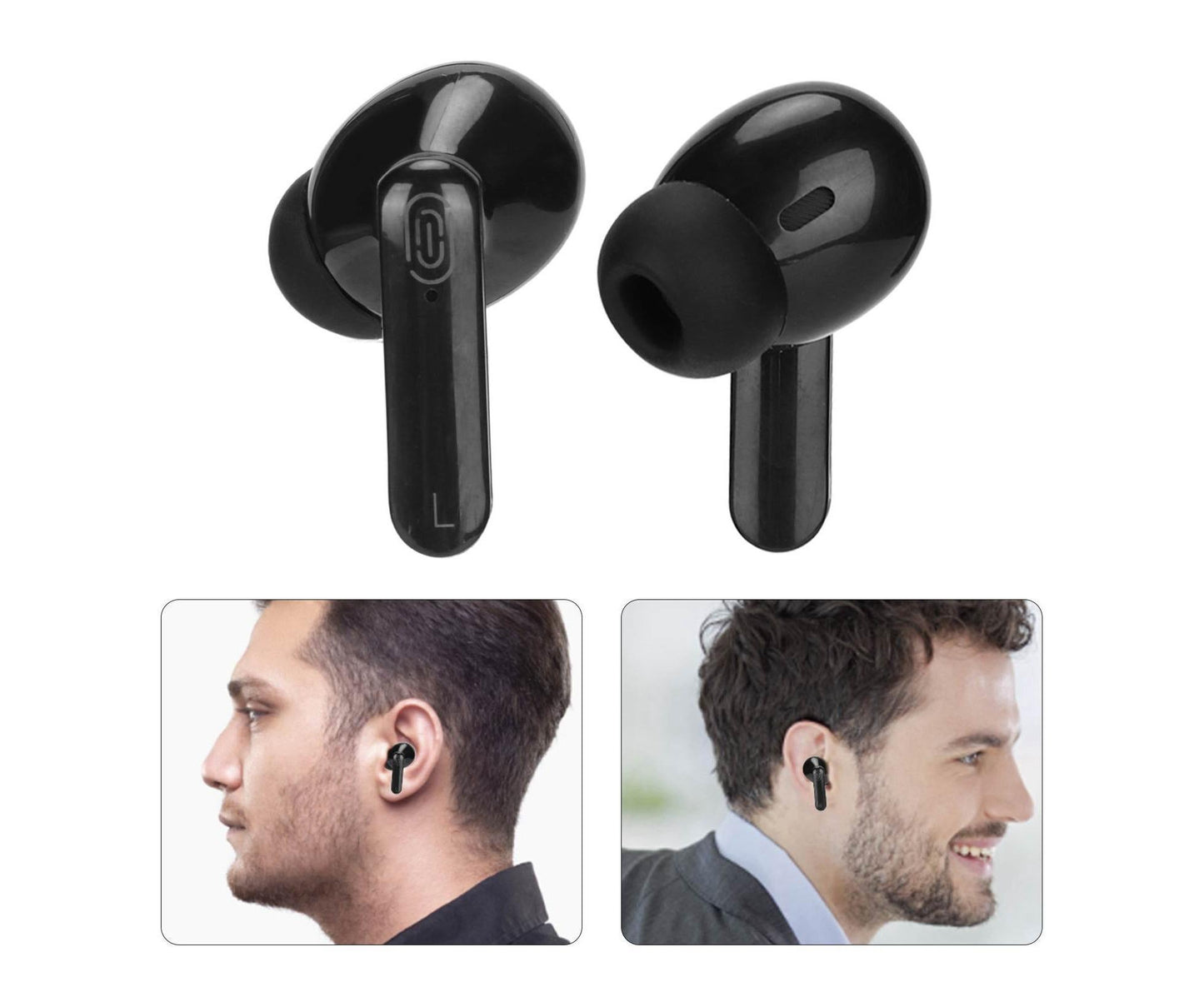 Language Translator Earbuds Multifunction 144 Languages Bluetooth Device for Travel Shopping Black V1263-JX-2798