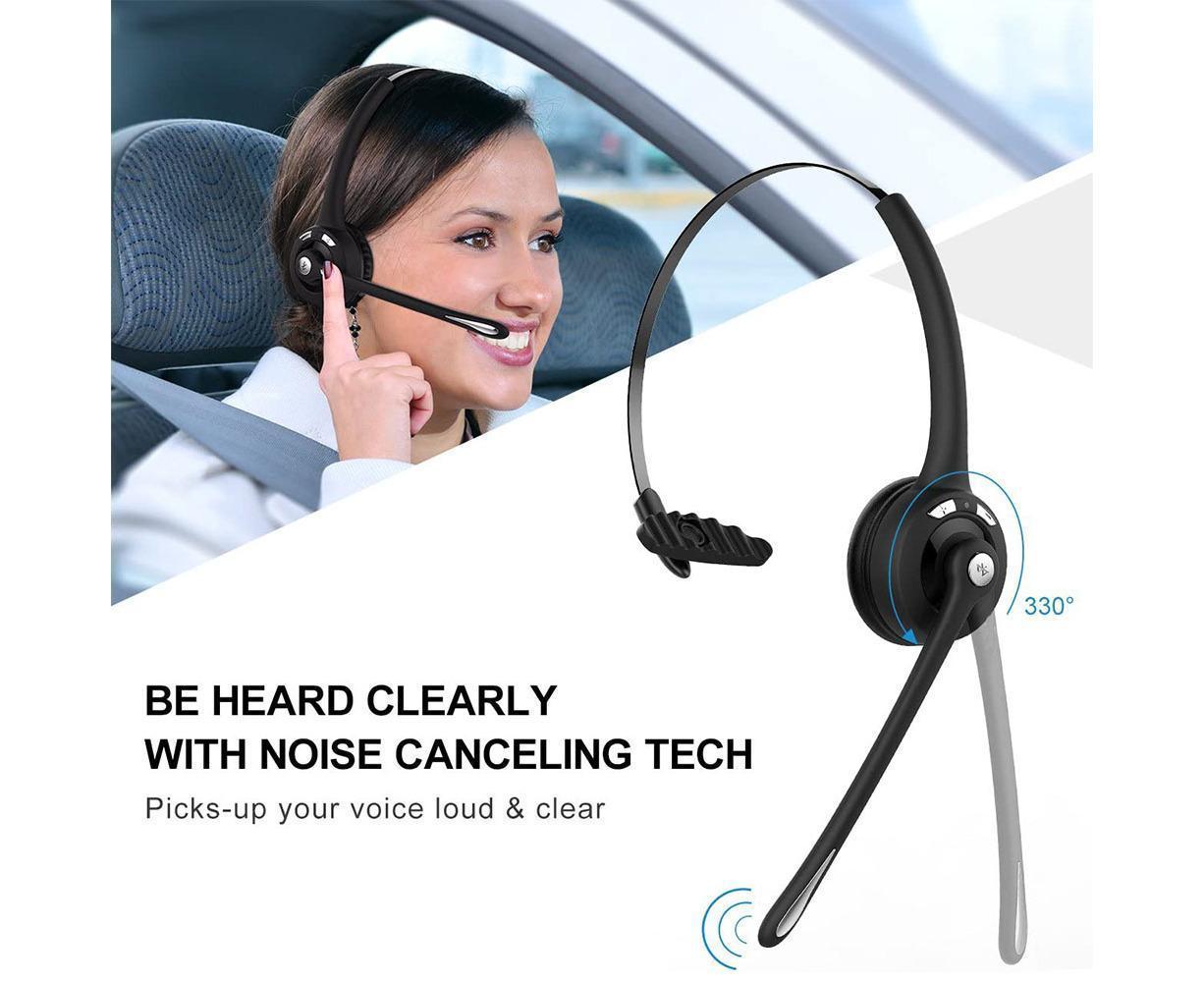Bluetooth Headset - Office Wireless - Over the Head Bluetooth Earpiece with Mic V1263-JX-28