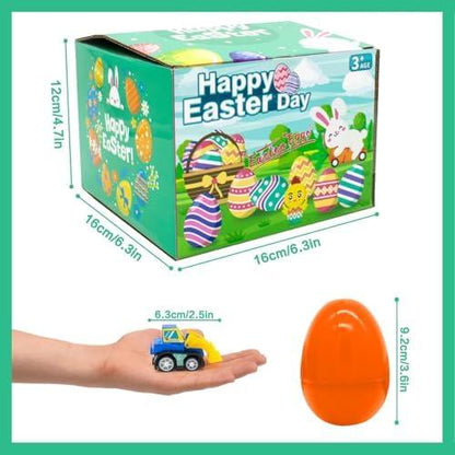 12Pcs Easter Eggs with Mini Pull-Back Cars, Stuffed Easter Eggs, for Boys and Girls V1263-JX-2804