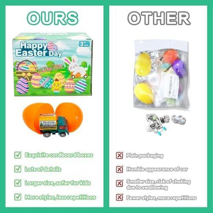 12Pcs Easter Eggs with Mini Pull-Back Cars, Stuffed Easter Eggs, for Boys and Girls V1263-JX-2804