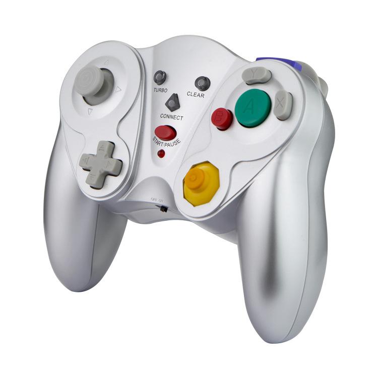 Wireless Game Controller for GC - 2.4Ghz Gamepad with Turbo & Vibration - Compatible with GC Console - Silver V1263-JX-2812