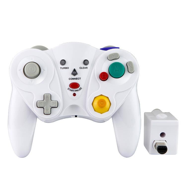 Wireless Game Controller for GC - 2.4Ghz Gamepad with Turbo & Vibration - Compatible with GC Console - White V1263-JX-2813