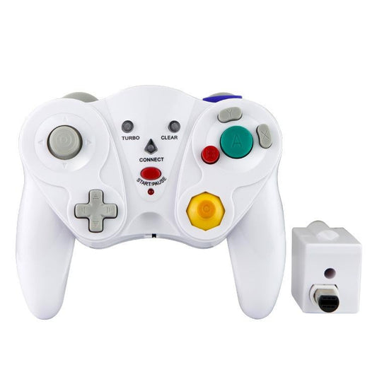 Wireless Game Controller for GC - 2.4Ghz Gamepad with Turbo & Vibration - Compatible with GC Console - White V1263-JX-2813