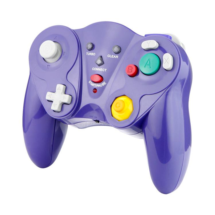 Wireless Game Controller for GC - 2.4Ghz Gamepad with Turbo & Vibration - Compatible with GC Console - Purple V1263-JX-2814