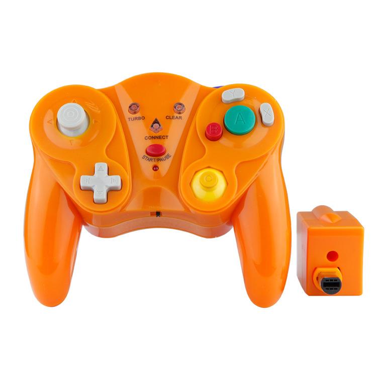 Wireless Game Controller for GC - 2.4Ghz Gamepad with Turbo & Vibration - Compatible with GC Console - Orange V1263-JX-2815