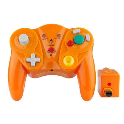Wireless Game Controller for GC - 2.4Ghz Gamepad with Turbo & Vibration - Compatible with GC Console - Orange V1263-JX-2815