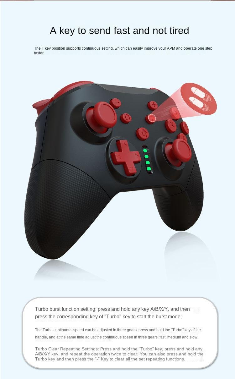 Wireless Game Controller for Switch,PC,Android & PS3 - Pro Gaming Gamepad with Bluetooth,Turbo & Vibration - V1263-JX-2818