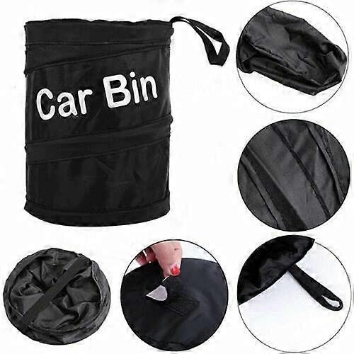 Black Portable Collapsible Car Bin | Trash Can| Bin| Car Bin | Car Accessories | Rubbish Bin | Car Gadgets | V1263-JX-2828