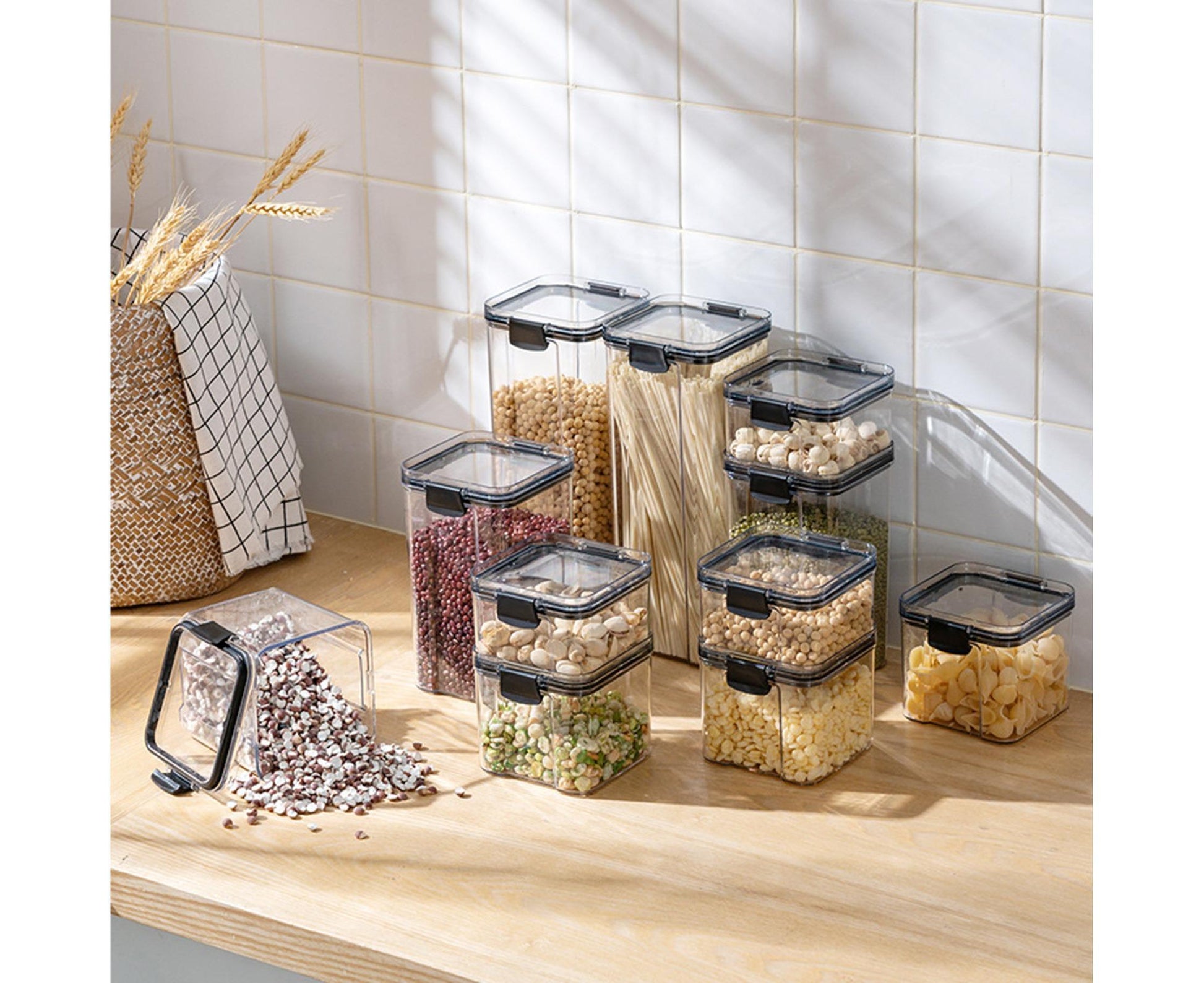 Clear Food Storage Box Container Moisture Proof Grain Bottle Jar Kitchen Supply-2 V1263-JX-283